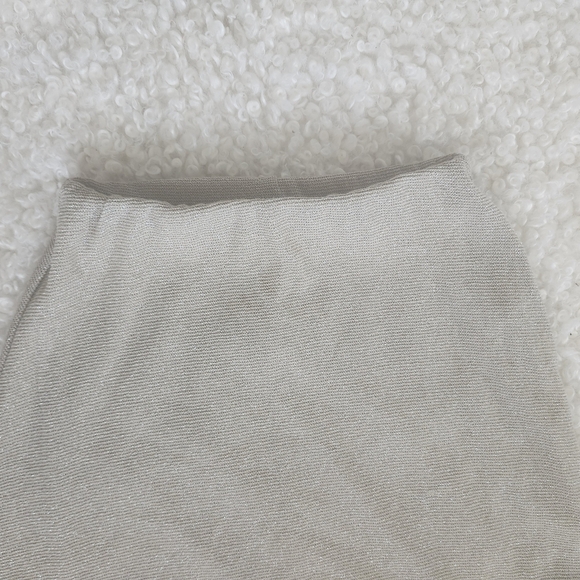 ZARA Knit Iridescent Midi Knit Skirt Beige Silver Shimmer Sz S Fairy Chic Boho - Picture 6 of 10